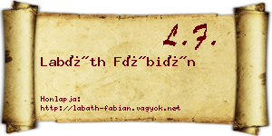 Labáth Fábián névjegykártya